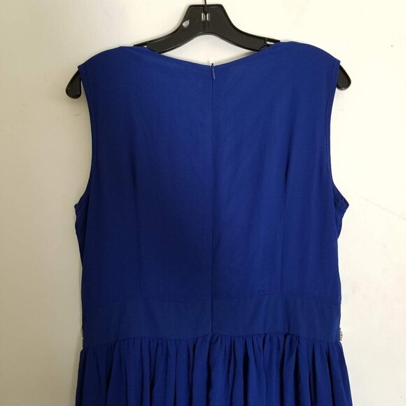 NEW Yumi Cobalt Blue Jewel Keyhole Pleated Maxi Dress Gown Size 8/10 - Picture 8 of 17